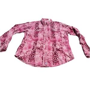 20X Twenty X‎ Womens Sz XL X-large Pink Western Snap Button Shirt Corduroy LS